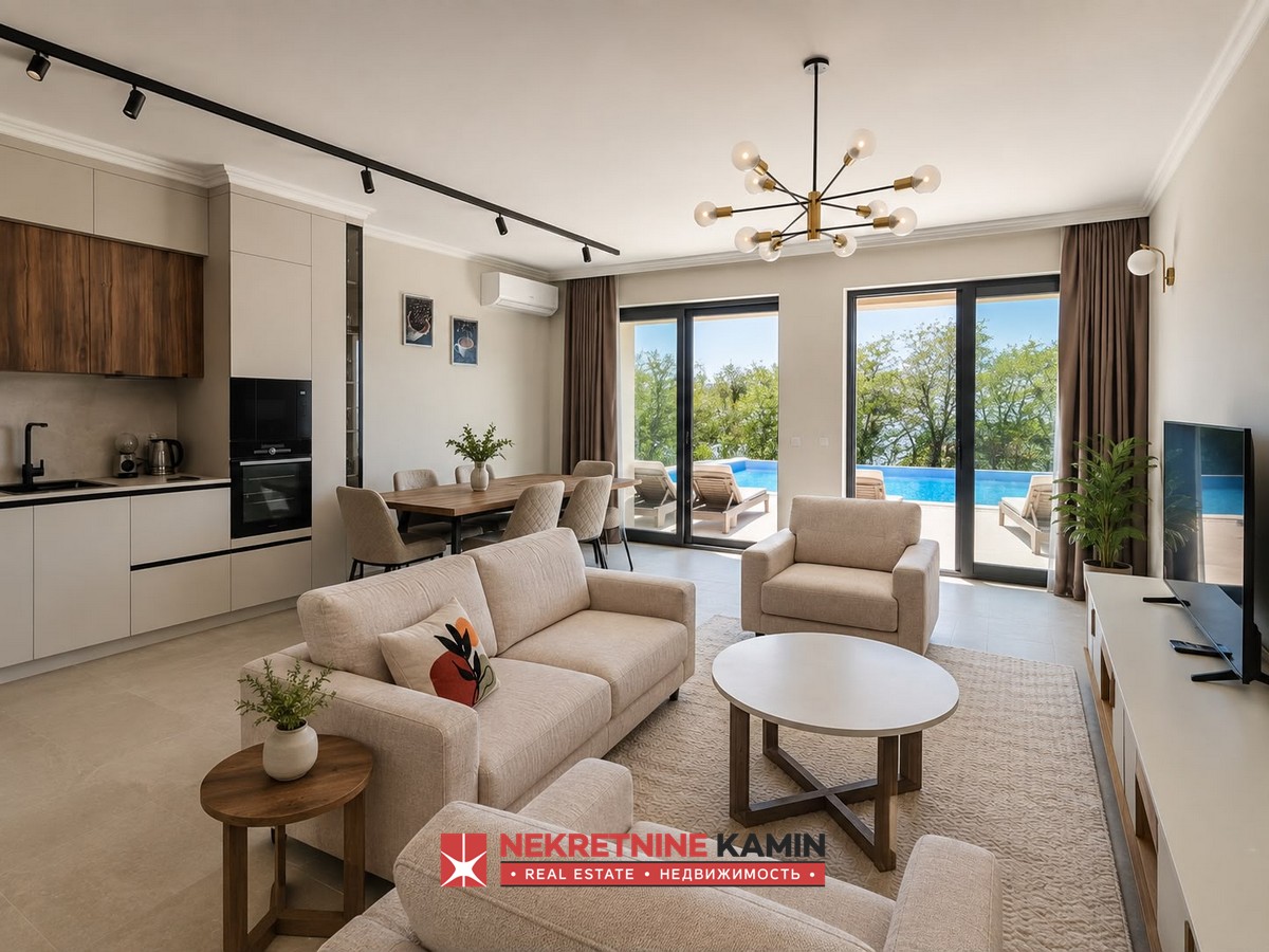 Budva Blizikuće’de Satılık Özel Havuzlu, Deniz Manzaralı Yeni Villa